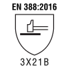 EN 388:2016 - 3X21B