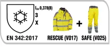 EN 342:2017 Icler0,378(B) 3 X RESCUE + SAFE