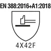 EN 388:2016+A1:2018 - 4X42F