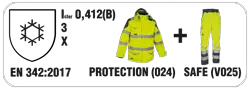 EN 342:2017 Icler0,375(B) 3 X PROTECTION + SAFE